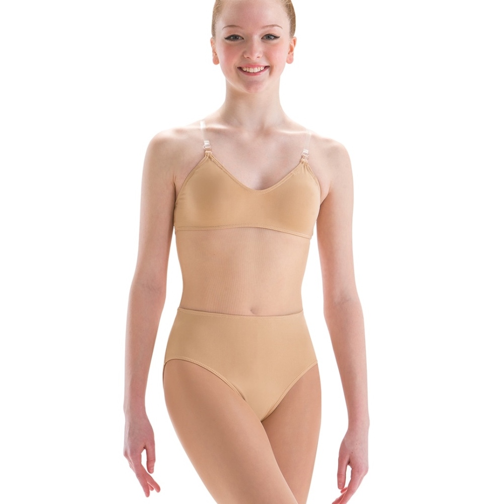 Illusion Leotard with Mesh Midriff